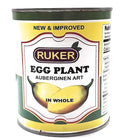 Ruker canned eggplant in a 700g can, showcasing sliced eggplant in a rich, savory sauce against a white background.