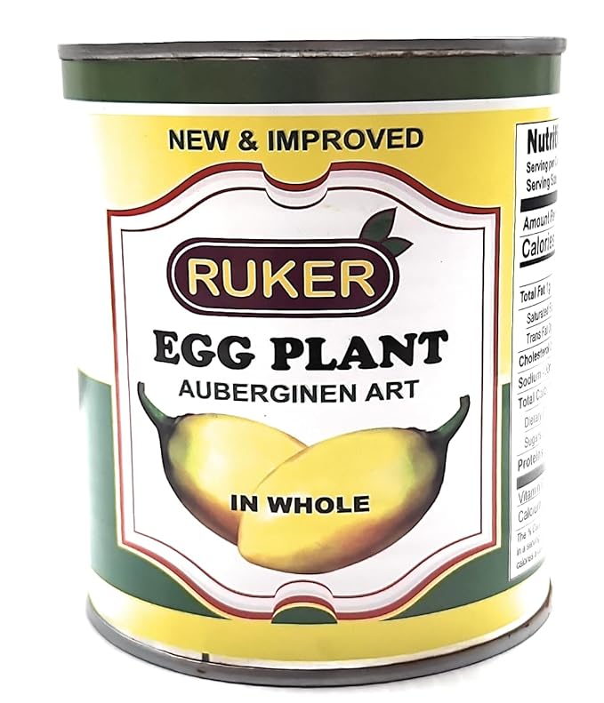 Ruker canned eggplant in a 700g can, showcasing sliced eggplant in a rich, savory sauce against a white background.
